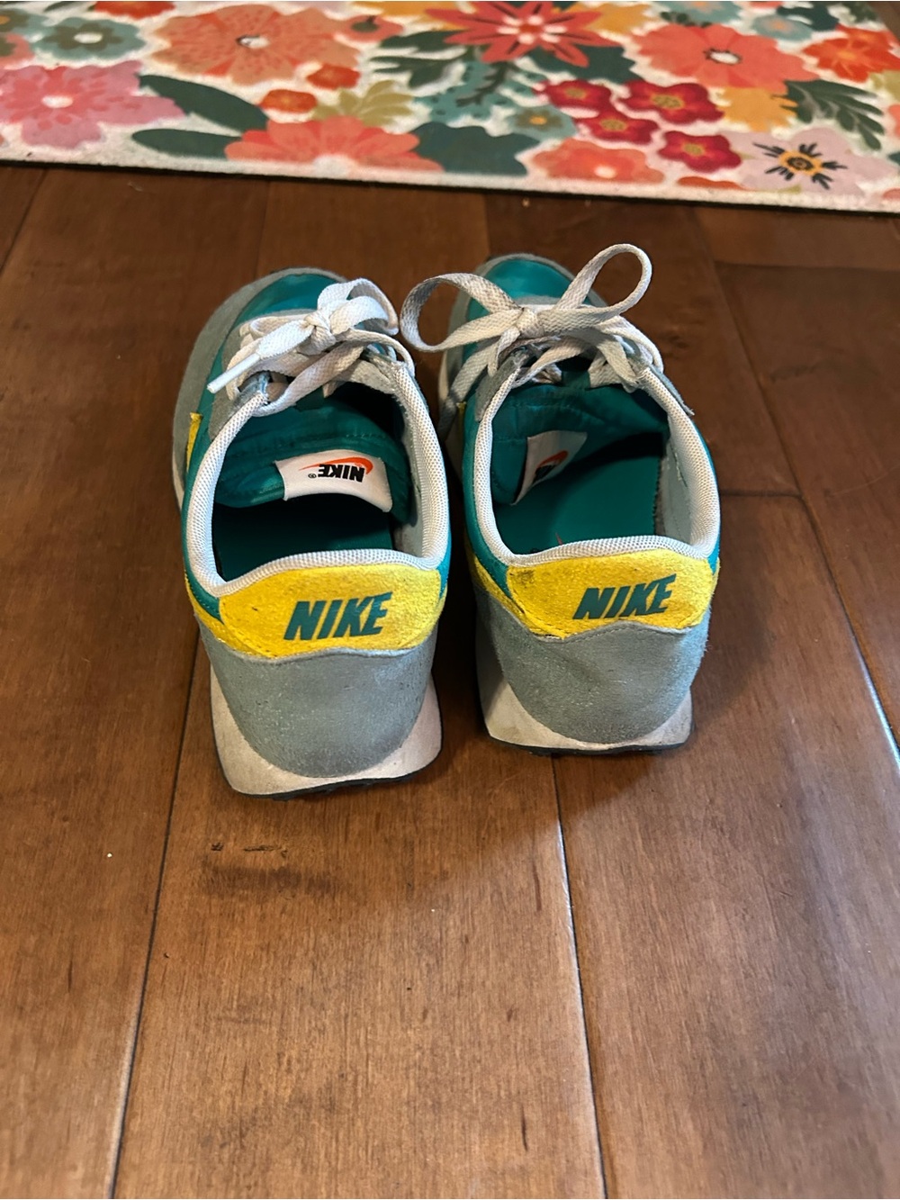 Nike Teal and Yellow Retro Sneaker